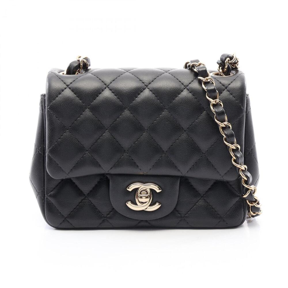 Chanel Mini Matelassé Shoulder Bag/Handbag, Lambskin Leather, Women's, Black ...